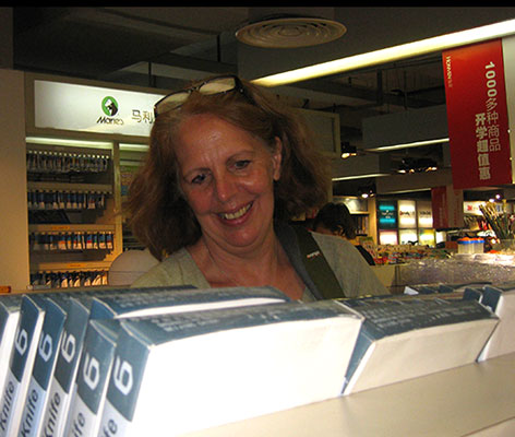 Frances in the bookshop